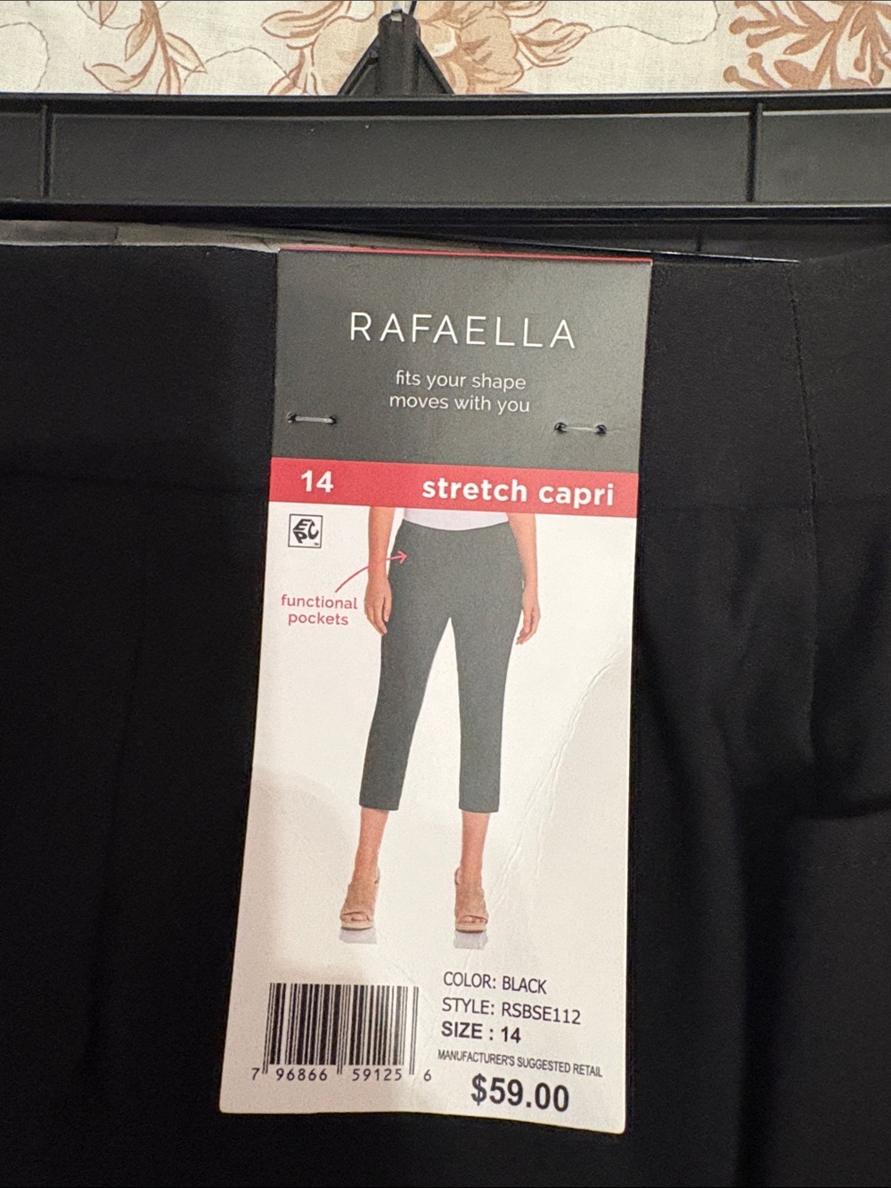 Rafaella Black Stretch Capris